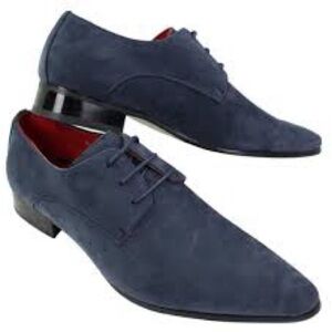 Men’s Royal Shoes Blue Faux Suede Oxford Shoes Size 11 US!